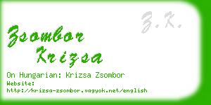 zsombor krizsa business card